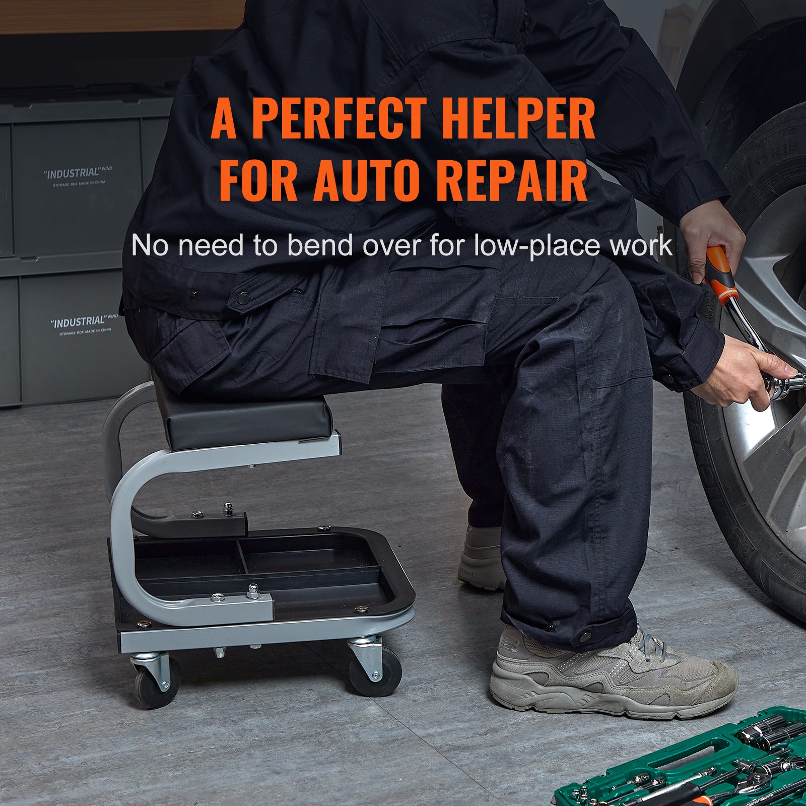 Mechanics Garage Stool - 250 Lbs Mechanic Creeper Seat Un | Nova Goods