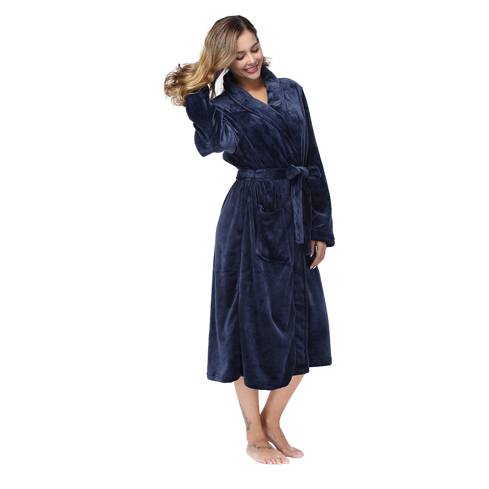 Solid Color Collar - Robe For Women In Navy Blue | Nova | Nova Goods